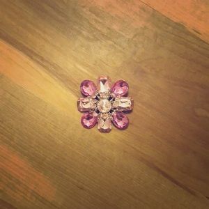 Pink Crystal Flower Brooch